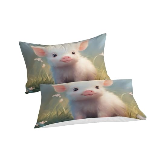 Housse de couette 3D porcs lit double 200x200 avec taie d'oreiller