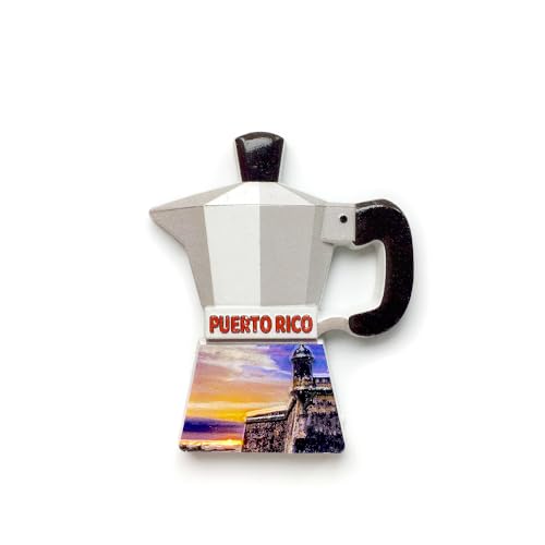 Imán decorativo cafetera Puerto Rico 9x7.5 cm miniatura 1