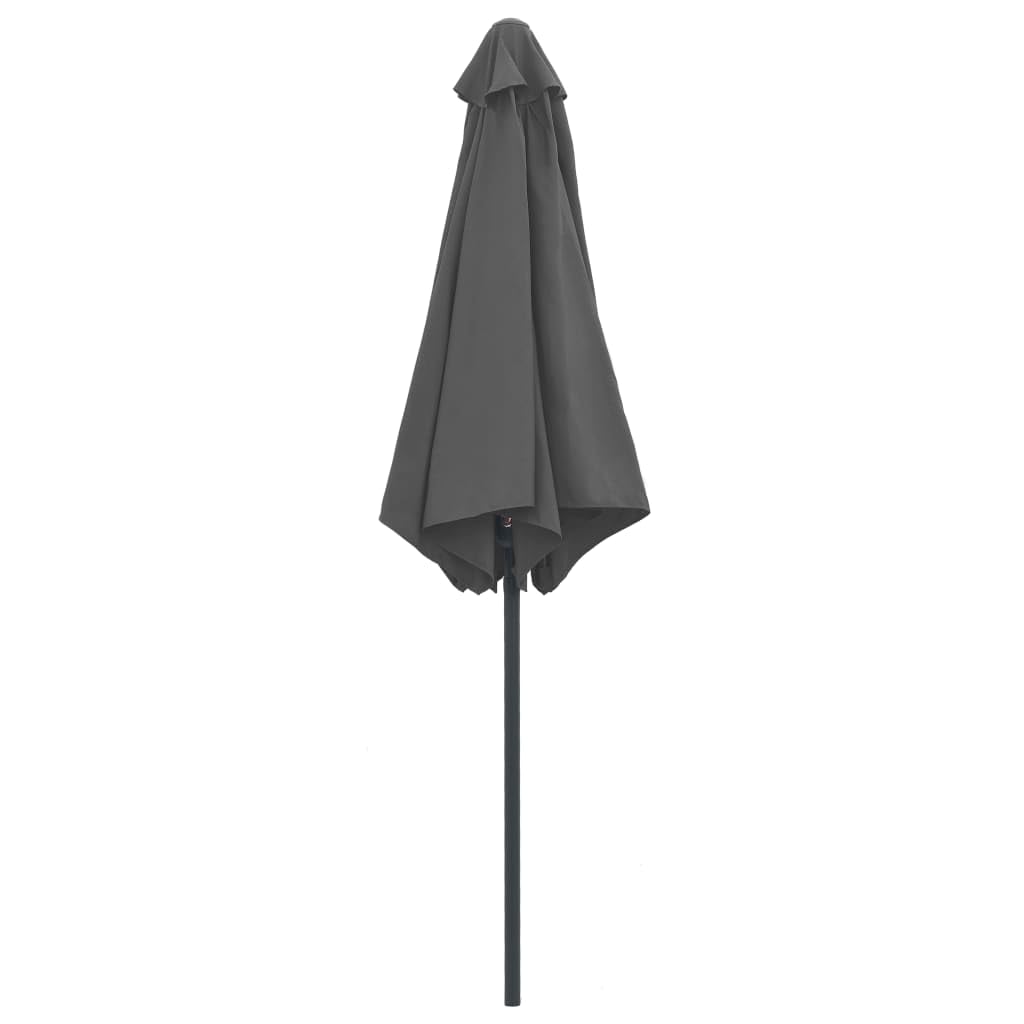 Parasol przeciwsłoneczny z aluminiowym masztem, x cm zielony, ochrona przed promieniowaniem UV, tkanina poliestrowa, mechanizm korbowy do ogrodu i na taras