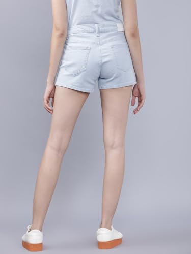Image of Tokyo Talkies Women's Regular Fit Denim Shorts | Stretchable Shorts
