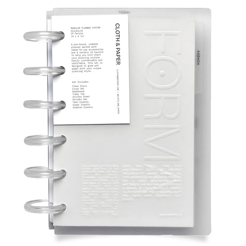 Cloth & Paper FORMA Modular Planner System Premium Discbound CP Petite Undated Planner with Clear Discs Covers Dividers Today Tab Stickers & Inserts Customizable Refillable Planning Organizer