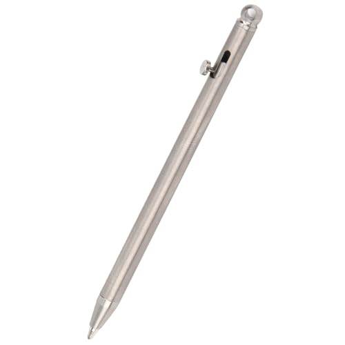 Xiuganpo Mini Bolígrafo Llavero Portátil de Titanio para una Escritura Suave Mientras Viaja con 2 Recambios, Ideal para Viajeros y Estudiantes (SILVER)