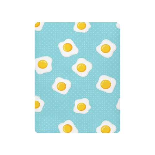 Image of Fried Eggs Polka Dots Blue Fitted Crib Sheet for Boys Girls Baby Toddler Fitted Sheet for Crib Mattress,39 x 27 in