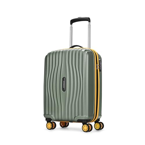 Image of Aristocrat Cabin Vortex Plus | Trolley Bag, 55 Cm, Small Hardside Luggage | 8 Wheels, Combination Lock | Polycarbonate | 3 Year International Warranty | Thyme Green