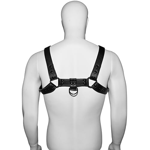 Image of Harness for Men Adjustable Body Chest Harness Belt Clubwear for Halloween Christmas (Black)
