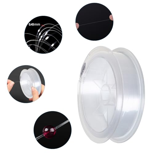 100m Angelschnur, 0,45mm Nylon Angelschnur Nylonfaden Transparent Fishing Line Reißfest für Angeln Bastelarbeiten Dekorationen Schmuckherstellung – Bild 3
