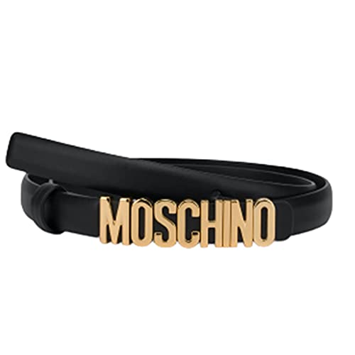 Moschino Cintura pelle opaca logo piccolo oro tg