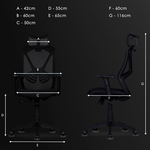 Image of Varaha Agni BIS Certified Ergonomic Office High Back Chair | 5 Year Warranty | Adjustable 2D Headrest, 1D PU Armrest, Seat Sliding Mechanism with 3 Multilock Recline | Gaming Desk Chair for Home|Black