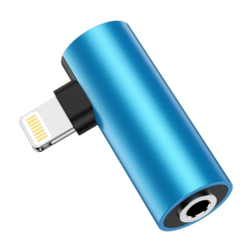 Lightning auf 3,5mm Klinke Kopfh&ouml;rer Adapter, 90 Grad Winkel lightning Adapter auf Klinke Audio Aux Adapter mit DAC Chip Kompatibel mit iPhone14 Pro Max/14 Pro/14/13 Pro Max/13 Pro/13/12 Pro/iPad