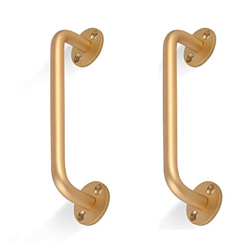 Lot de 2 poignées de porte de grange tubulaires noires pour escalier, barre d'appui pour porte coulissante, porte de garage Cover