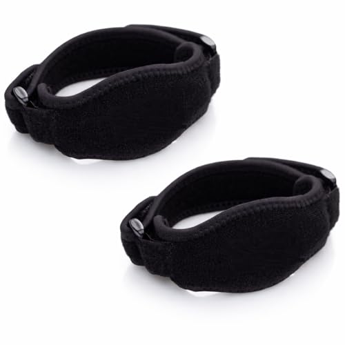 Image of DIALDRCARE Neoprene Elbow Brace For Tendonitis Pain Relief, Forearm Pain, Physical Therapy-Adjustable Elbow Strap Support With Compression Pad (Black) (2)
