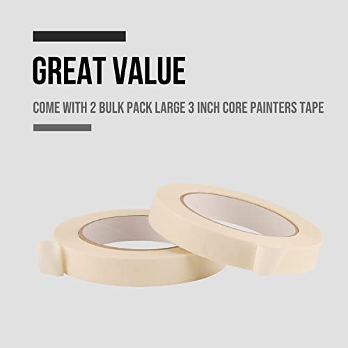 Image of Lichamp Masking Tape 3 /4 inch, 2 Pack General Purpose Masking Tape, White Tapes for Painting, Arts, Crafts, 3 /4 inch x 55 Yards x 2 Rolls (110 Total Yards)
