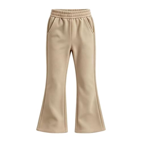 Girls Fleece Sweatpants Flared Uniform Pants Elastic Waisted Sweat Pants - image 4