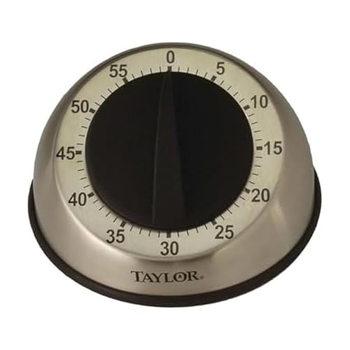 Taylor RA14276 Mechanical Stainless Steel Timer for School, Learning, Projects,
