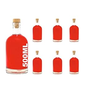Casavetro heldere kurk Stop lege glazen flessen 500 ml Herbruikbare kurk deksels-luchtdicht voor Sloe Gin azijn bier Cider Soda wodka en Water (6 x 500 ml)
