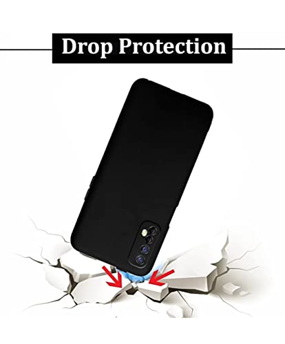 Image of Mobile Back Cover Case for Realme 7 Narzo 20 (Silicone Case|CameraProtection|Black SC1510)