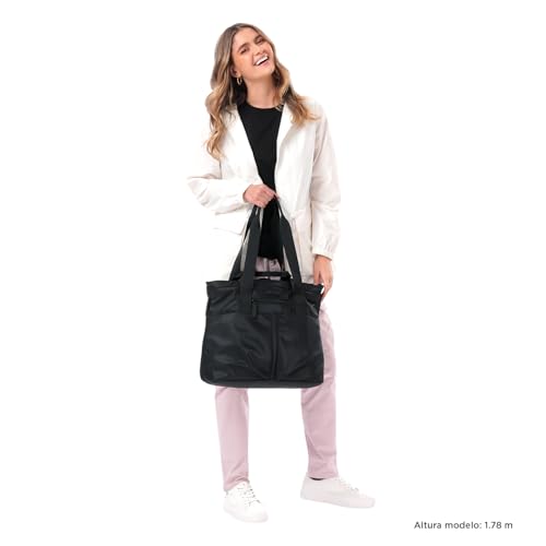 Bolso portátil 14 pulgadas TOTTO Cresa negro expandible de 21L para mujer 2