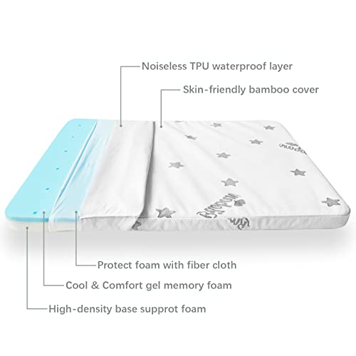 Pack And Play Mattress Topper Fits Graco & Baby Trend & Pamo Babe Playard, Waterproof Bamboo Dual Sided (Firm For Babies) & Soft Foam (For Toddlers) Playard Mattress Pad, Foam Baby Playpen Mattress #TOP1