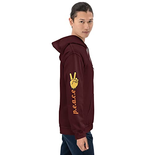 Sweat à capuche bordeaux unisexe XXL en coton et polyester doux