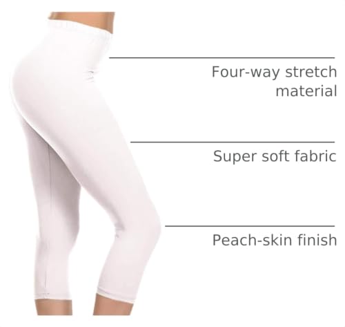 Image of Leggings Depot Women's High Waist Leggings Soft 1 inch Waistband Solid Pants - Regular, Plus, 1X3X, 3X5X