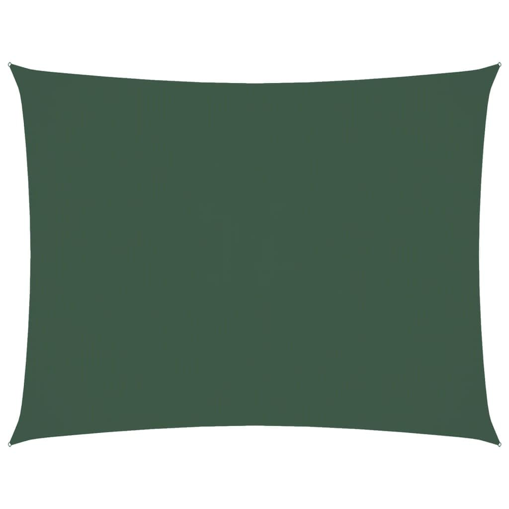 Tenda parasole rettangolare, 5 x 6 m, in tessuto Oxford verde scuro