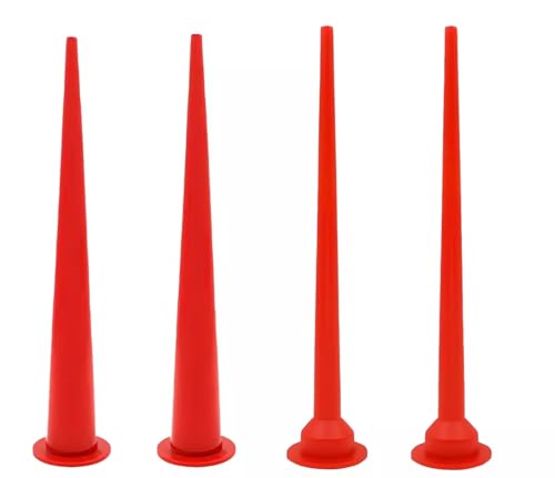 4 PCS Caulk Extension Nozzle for Sausage Caulking Gun, 11.8inches Reusable Caulk Nozzle Applicator, Plastic Sausage Caulking Gun Nozzle Caulking Applicator Nozzle Tip (Red-2pcs Large and 2pcs Small)