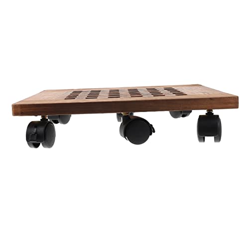 BESPORTBLE 1 Pc Bandeja de Maceta Plantas de Flores Servicio múltiple Jardinera Redonda Apoyo Estante Portamacetas de Madera Bandeja de Base de Maceta Bandeja de Ruedas Universal el plastico