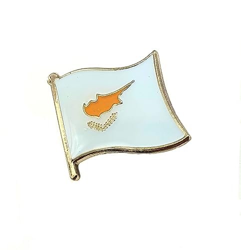 Badge à épingle en métal émaillé Motif drapeau du pays Chypre, Métal