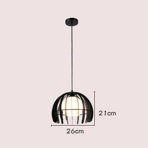Plafonnier suspension créatif creux en métal noir avec tête unique E27