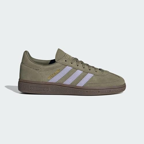 Image of adidas Handball Spezial Women's Shoes, Focus Olive /Violet Tone /Gum, Size 6.5