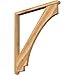 Ekena Millwork BKT0402X42X48IMP03RWR Imperial Arts and Crafts Rough Sawn Bracket w/Offset Brace, Western Red Cedar