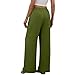 Palazzo Pants for Women Linen Pants Wide Leg Beach Vacation Clothes Summer Outfits Fashion Clothing Breathable Resort Wear Flowy Cruise Casual Elastic Waist Boho Loose Trousers Army Green