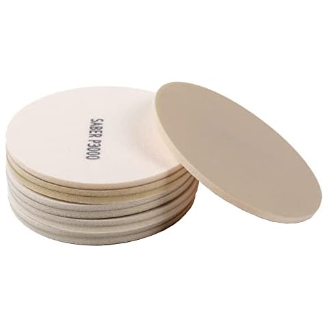 6-Inch Sponge Hook and Loop Sanding Disc, 10pcs Grit 3000 for Car Wood Drywall Metal Brown Corundum Cover