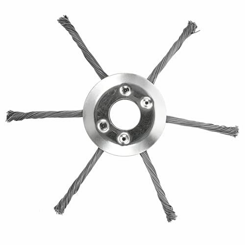 Cabezal de Cortabordes de Alambre de Acero con Nudo Trenzado, Disco de Desbrozadora de Alambre de Acero con 6 Cabezales para Accesorio de Repuesto de Cortacésped de Jardín
