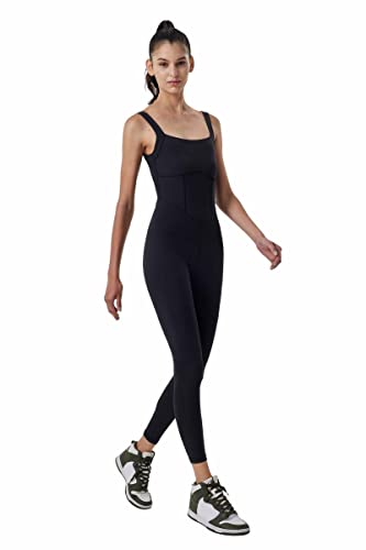 Image of LOVESOFT Workout Jumpsuits for Women Sleevesless Bodycon Backless Unitard