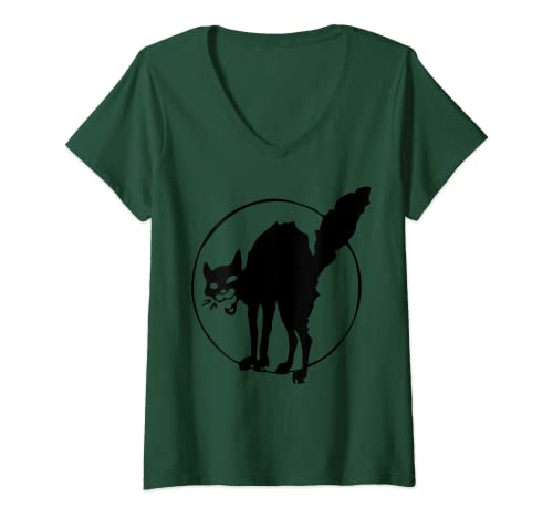 Mujer Sabo-Tabby - Socialista, Anarquista, Leftista, Historia Laboral Camiseta Cuello V