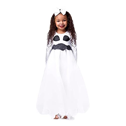 Fantasia Casal Infantil Halloween Fantasma Menina e Menino (Fantasma Bailarina, G 9-10)