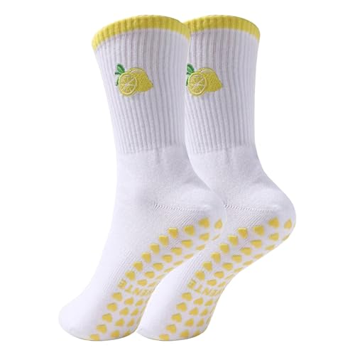 Pilates Socks with Grips for Women,Cute Grippy Barre Ballet Non Slip Yoga Socks for Hospital Workout