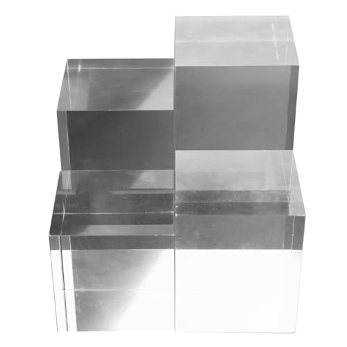 Sarini 4pcs Acrylic Display Stand Transparent Solid Acrylic Cosmetic Display Photography Base for Trade Shows Display Of Jewelry - Image 3
