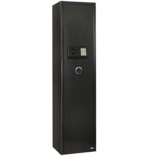 5-Riffle Electric Gun Safe/Digital Metal Gun Lockers/Electronic Keypad with Separate Lockable Compartment Shot Gun Storage Pistol Security Cabinet