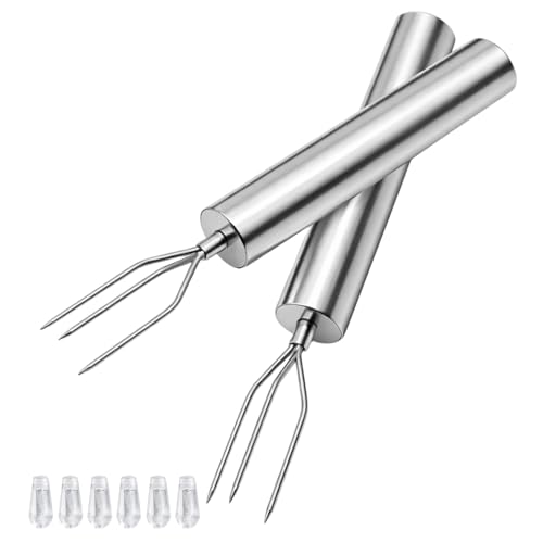 Ebksqs Edelstahl-Gabel Set - Vielseitige Pellkartoffelgabel & Maiskolben Spieße Für Grillen, Fondue & Obst (2 Stück)