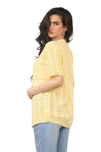 Image of Loxdonz Women's Short Sleeve Cropped Cardigan Sweaters Open Front Bolero Short Shrugs for Women