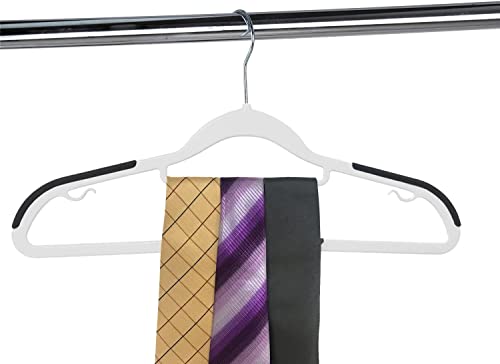 Image of Plastic Clothes Hangers Dry Wet Hangers Space Saving Clothes Hangers, Plastic Hangers with Non-Slip Pads Clothes, Suit Hangers Heavy Duty Coat, Underwear, Pants, Shirts (White, Pack of 15)