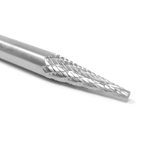 1/4" Carbide Bur, Cono Apuntado, Corte Doble, SM-2 miniatura 1
