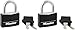 Master Lock Covered Aluminum Keyed Padlock 141D, (Black, Two Pack)