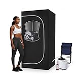 HomeCare Portable Home Sauna Box, Foldable Steam Room with 2.6L 1200W Steamer, 9 Temp & 90 Min Timer, Includes Folding Chair for Relaxation, 62”x31”x31”, Black