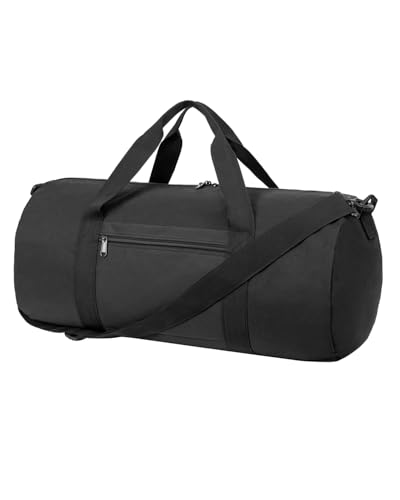 Duffel Bag for Men Women, 20 inch lightweight Carry On Gym Bag for Travel Sport, Small Travel Personal Item Bag (Black)