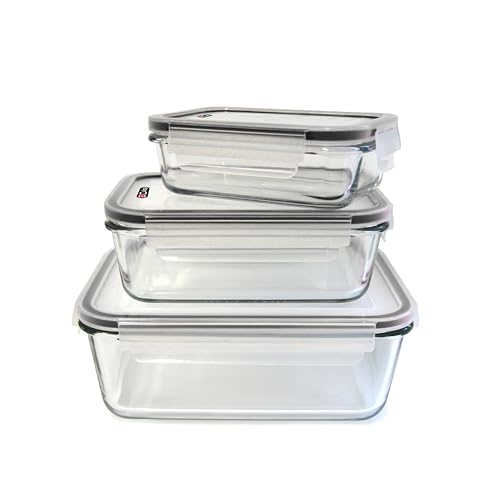 COOK CONCEPT - KB5667 - Plat Récipients Pyrex Verre Four Couvercle Clips Fermeture Boite...
