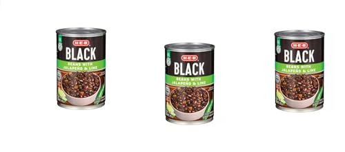 H-E-B Beans 15oz - 3 cans (Black with Jalapeno &amp; Lime)