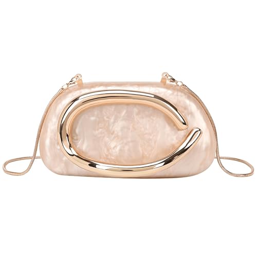 Image of Acrylic Clutch Purse for Women Marbling Evening Wedding Handbags Acrylic Shell Box Purses for Party Prom Cocktail